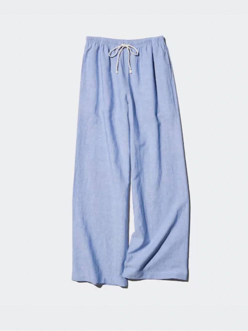 Uniqlo Light Blue Linen Blend Easy Trousers